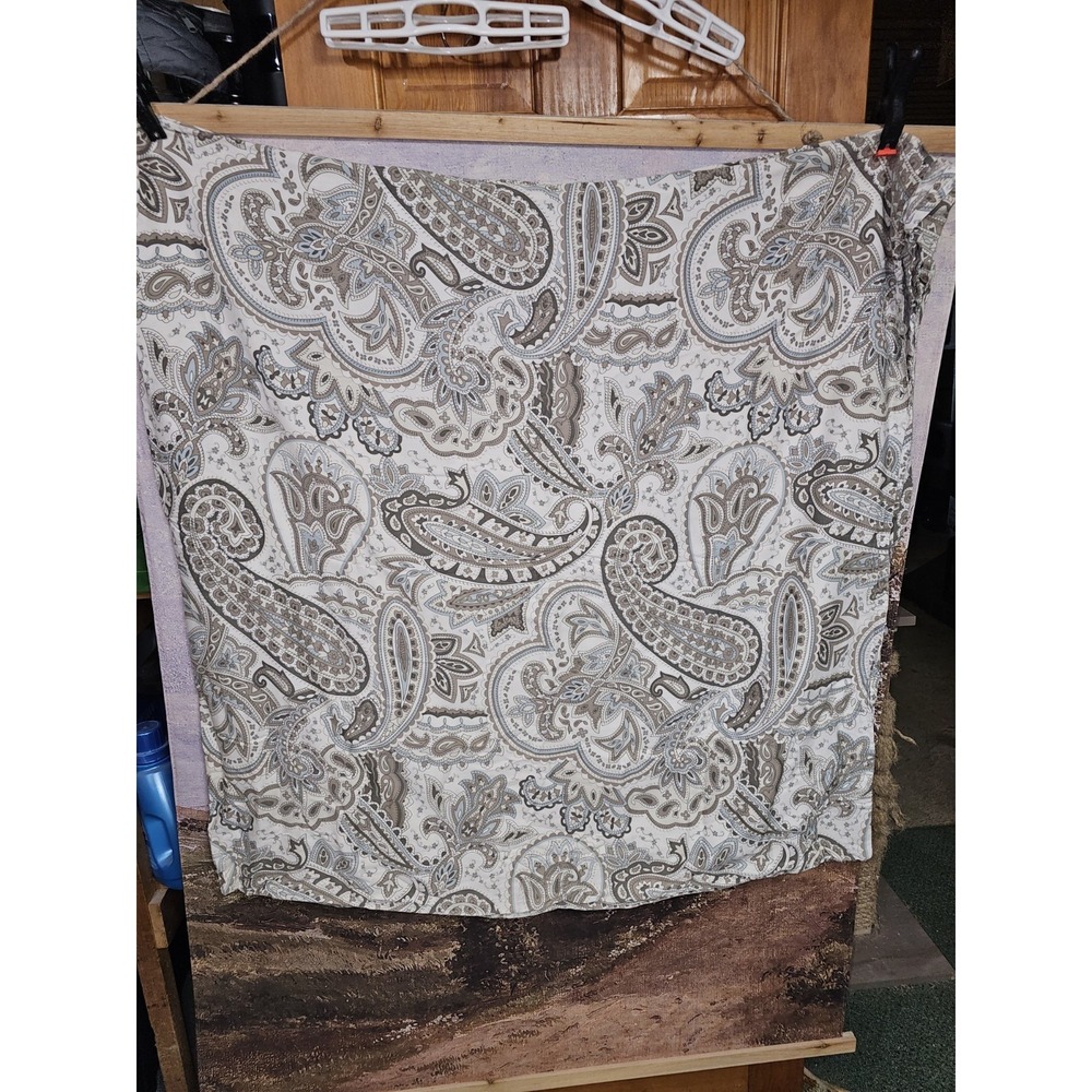BELLA LUX FINE LINEN PAINTED PAISLEY FULL/QUEEN DUVET COVER 90x90 2 Shams